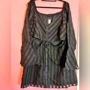 Soncy black skater dress with cutouts